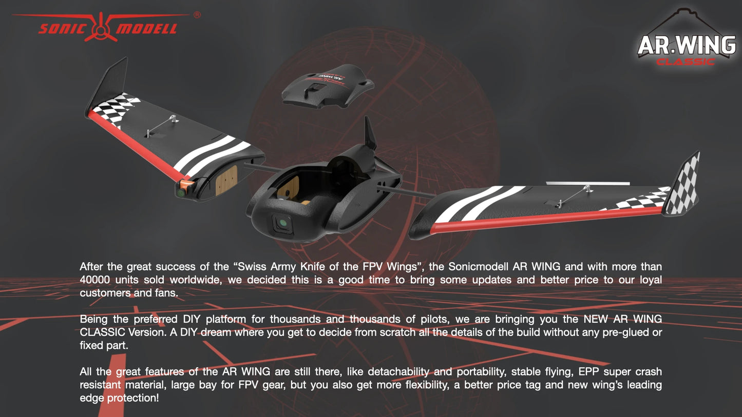 900mm Wingspan Sonicmodell AR Wing FPV Flying Wing Kit