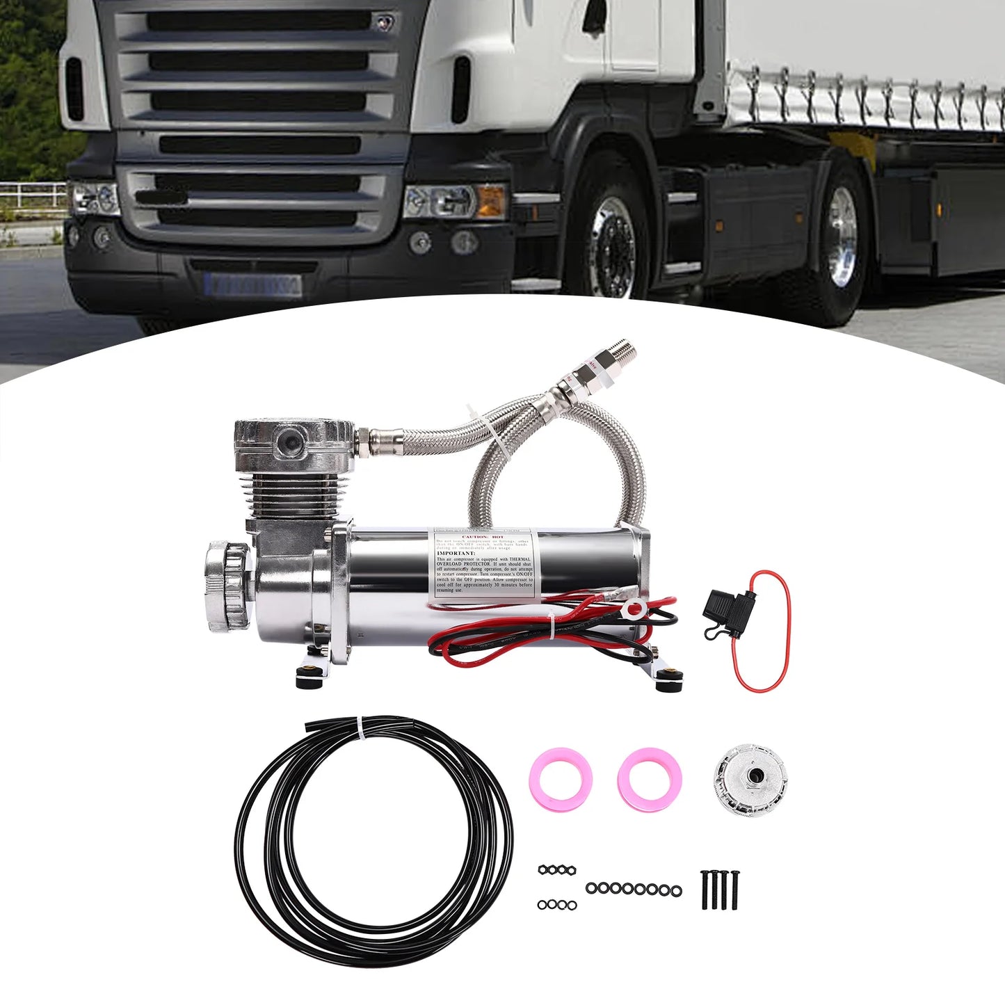 200-300 W Air Suspension Compressor, 50 L/Min 200 Psi Air Compressor Kit, 12 V 23 A High-Performance Compressor