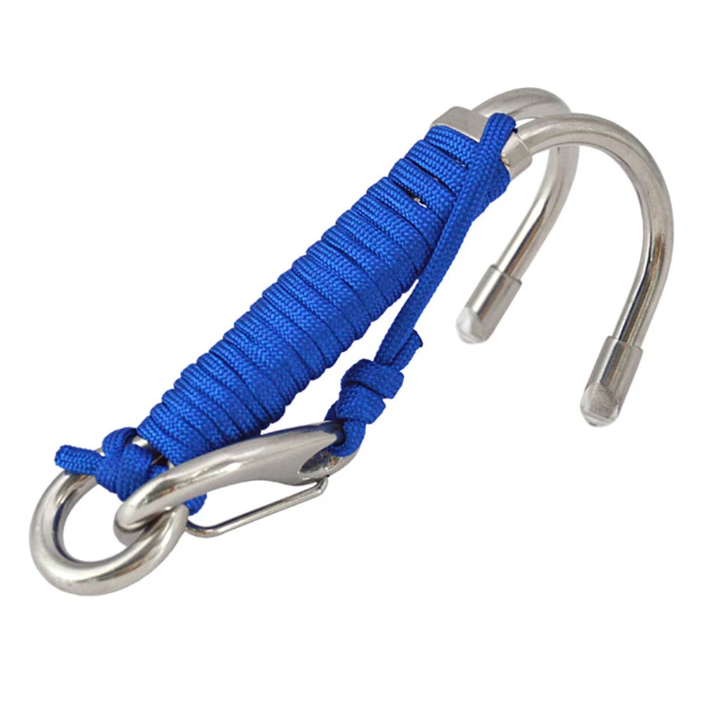 Double Head Diving Drift Reef Hook Stainless Steel Lanyard