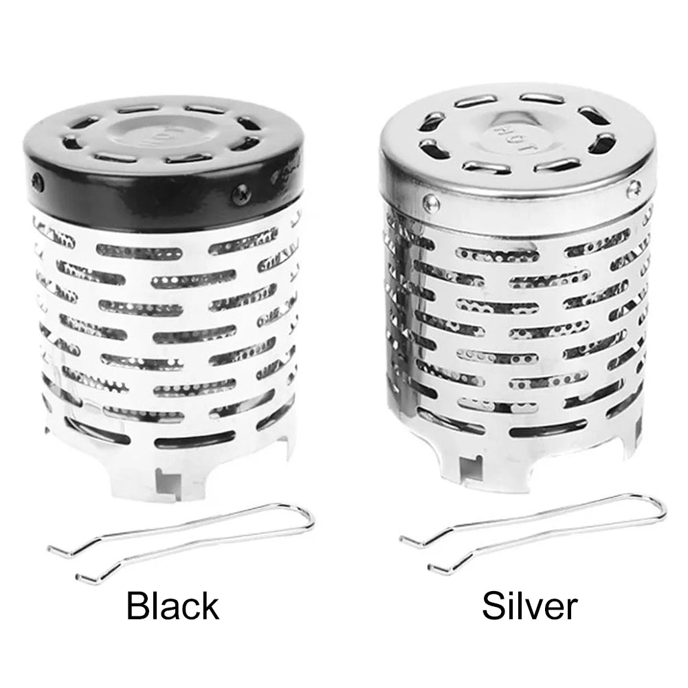 Wear-resistant Mini Heater Stainless Steel Warming Stove Cover Camping Stove Warming Stove Hood for Outdoor Backpacking Hiking