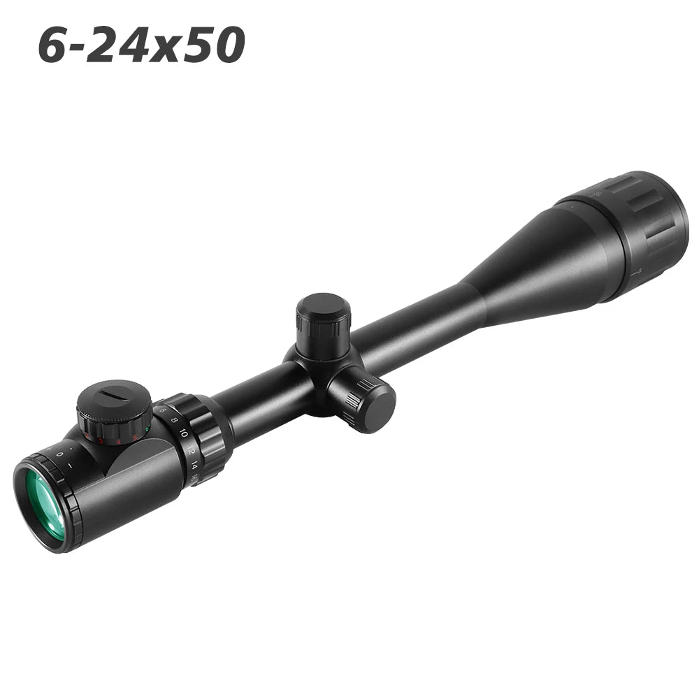 6-24x50 Hunting Deer Air Rifle Scope Wire Rangefinder Reticle Crossbow Mil Dot Reticle Riflescope Tactical Optical Sights