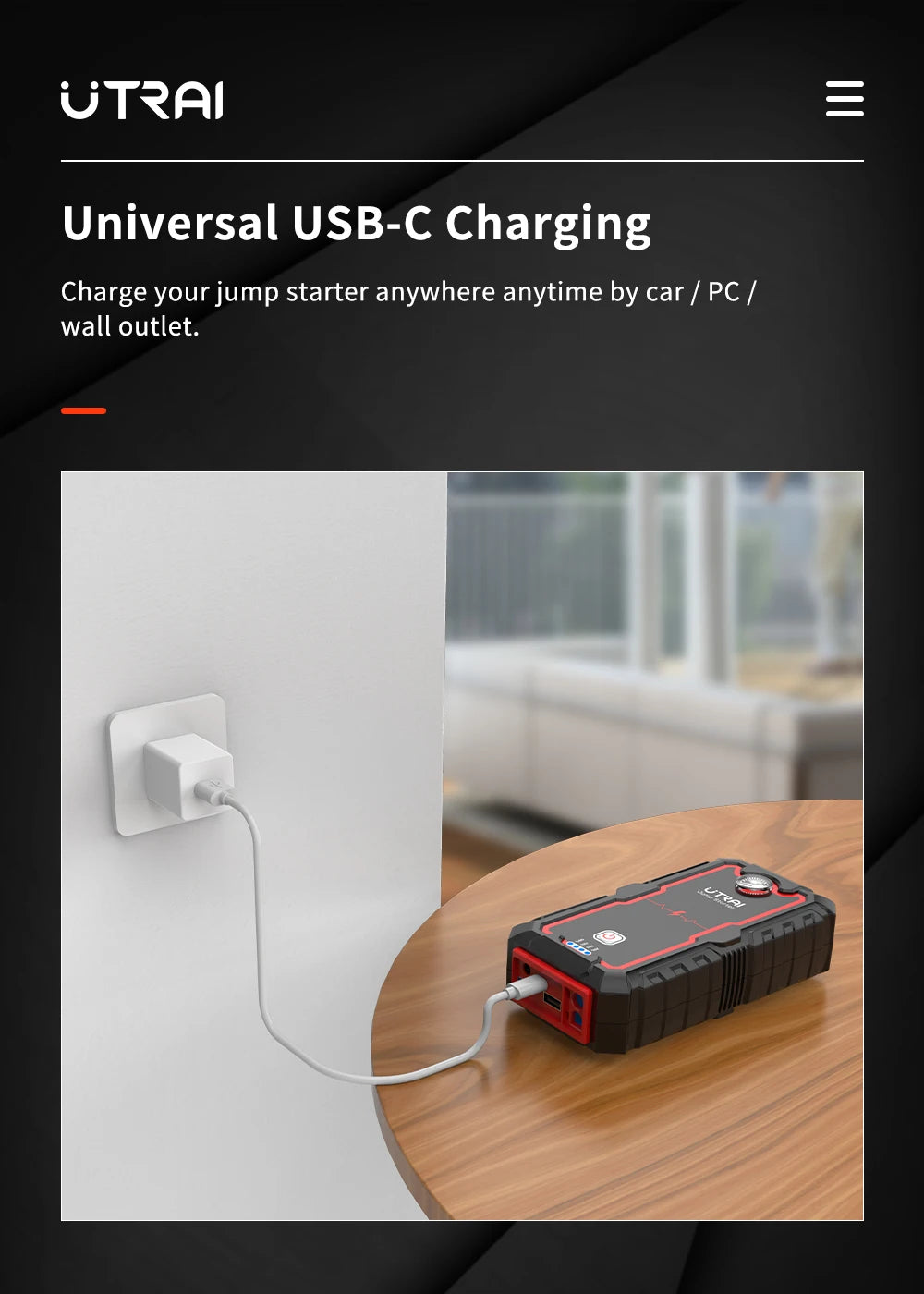 UTRAI Power Bank 2000A Jump Starter Portable Charger Car Booster 12V Auto Starting Device Emergency Car Battery Starter