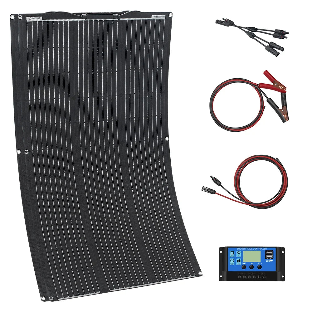 Solar Panel Kit With Flexible 100W 24V Battery Charger
