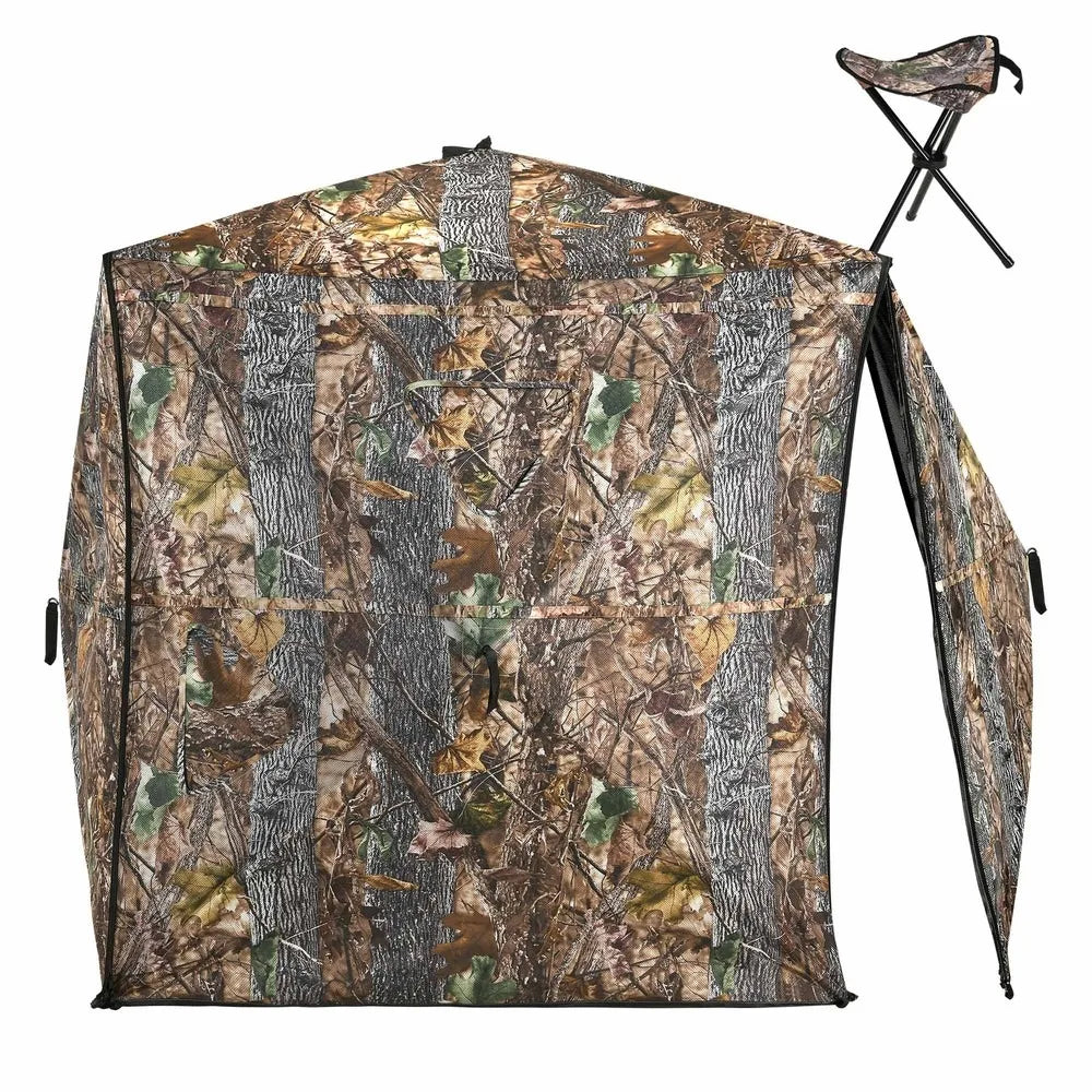 360 Degree See Hunting Blind Upwards Fully Open Door for 2-3 Person with Stool