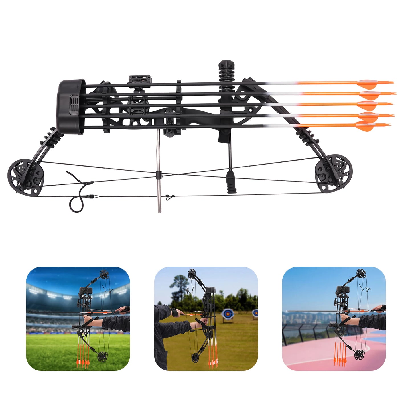 Compound Bow Archery Kit For Beginner 19 30in Draw 30 60Lbs