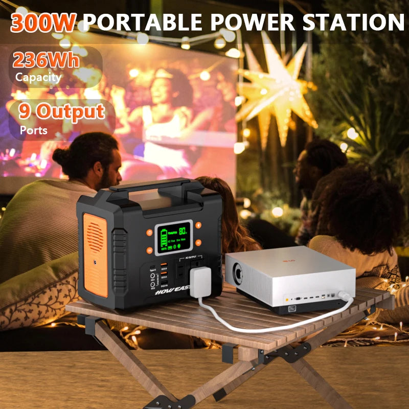Howeasy 300W Portable Power Station 236Wh Generator 110V