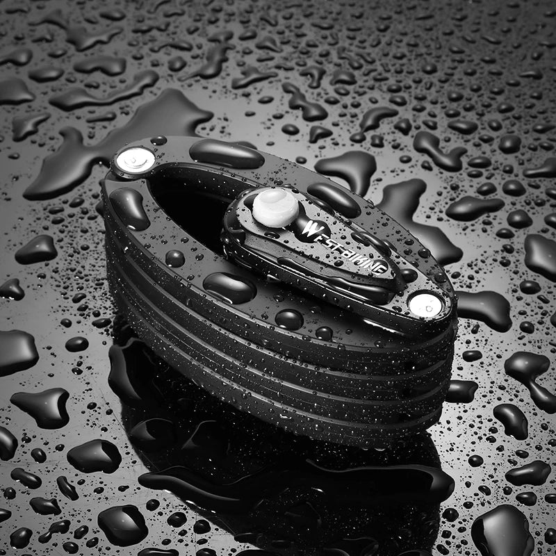 WEST BIKING Anti-Theft Bicycle Folding Lock MTB Road Bike Portable Lock Scooter Ebike Motorcycle Safety Lock Cycling Accessories