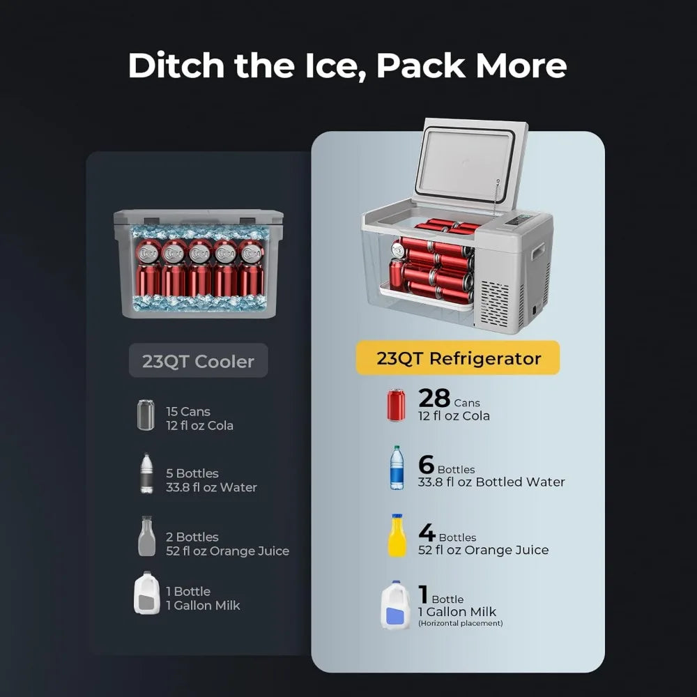12 volt car refrigerator 23 litre portable freezer compressor cooler Camping road trip