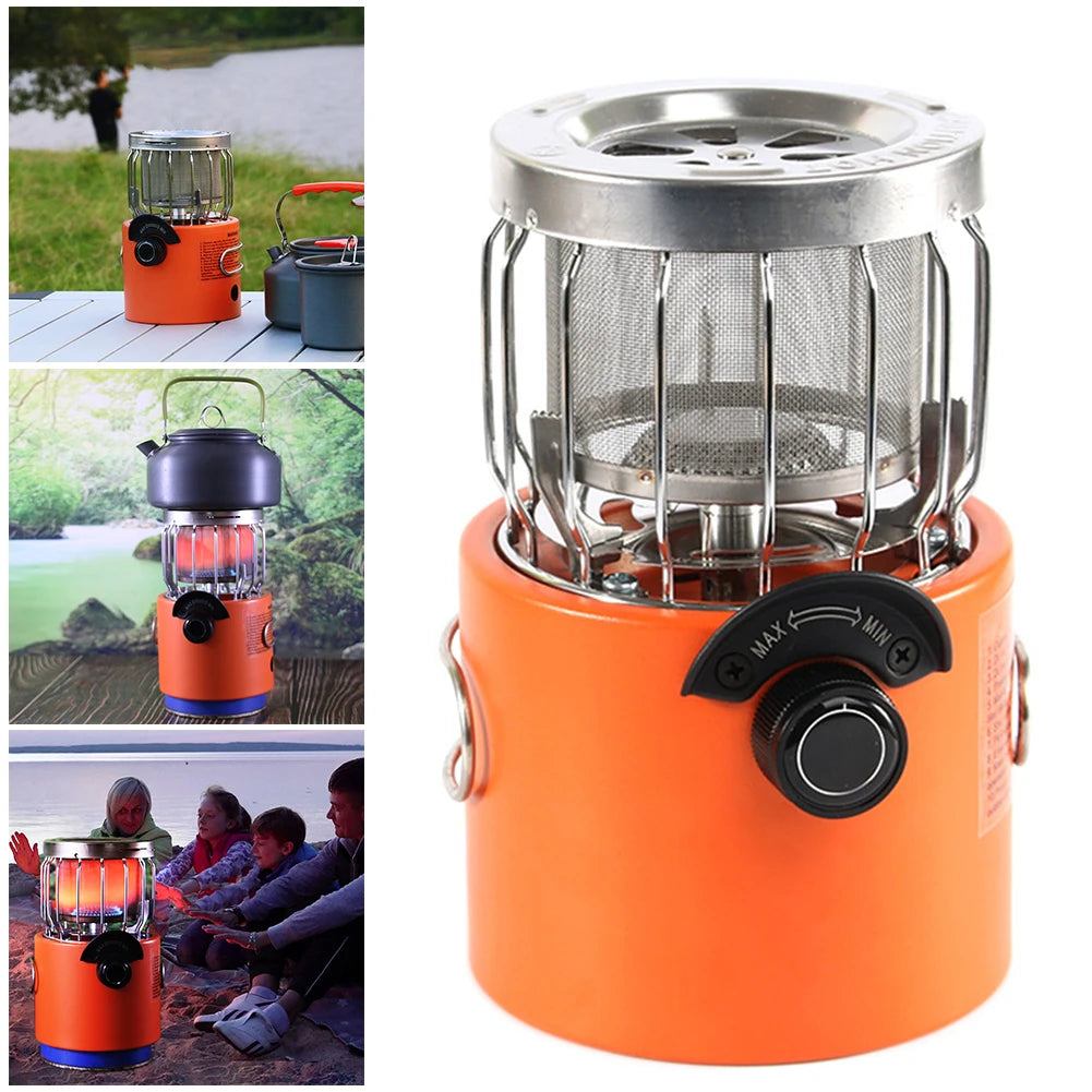2 In 1 Camping Stove Portable 2000W Gas Tent Heater