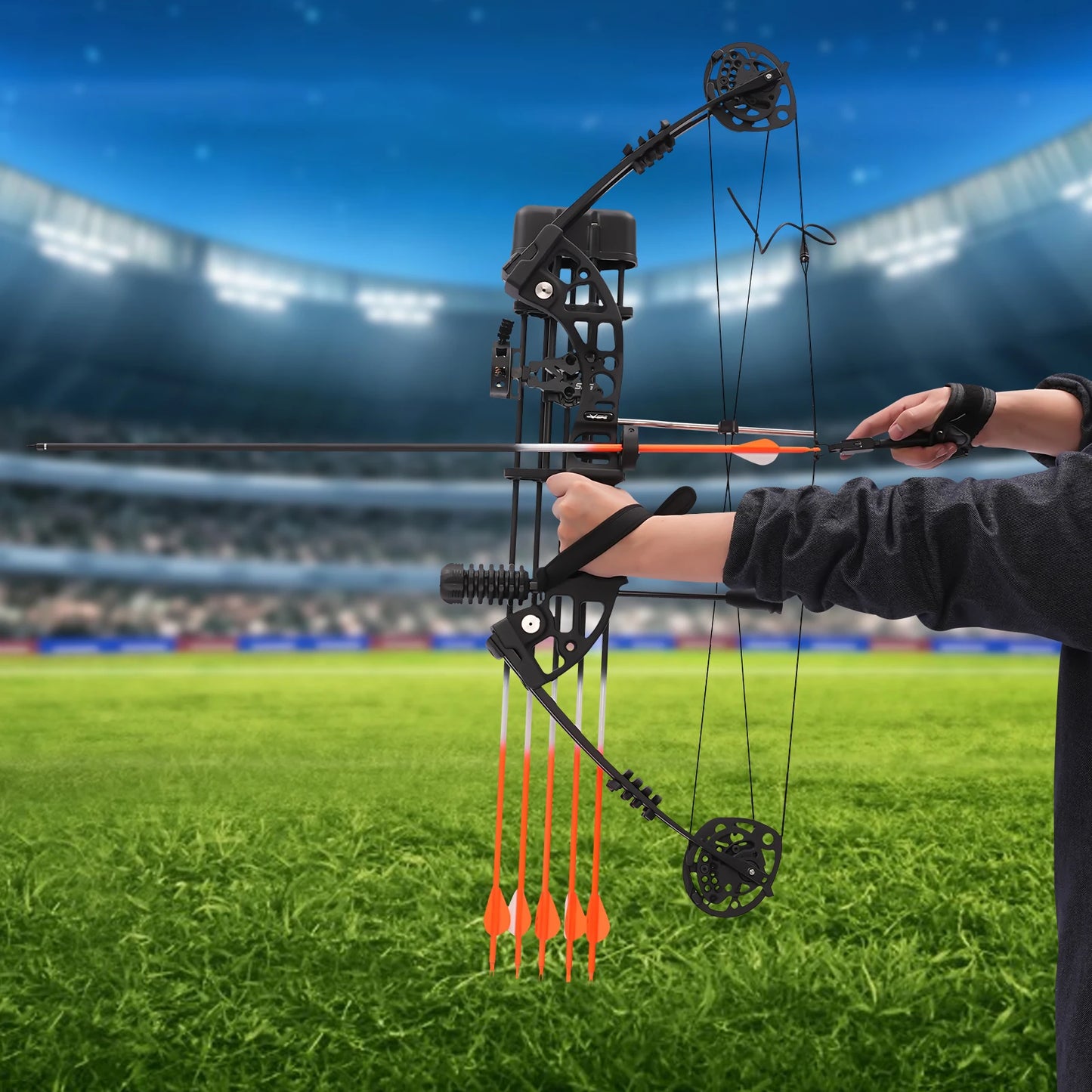 Compound Bow Kit 30 To 60 Lbs Archery Set With 12 Arrows