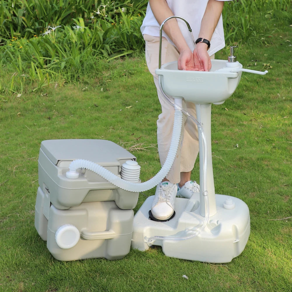 Outdoor Portable Camping Sink With Toilet And Water Tank