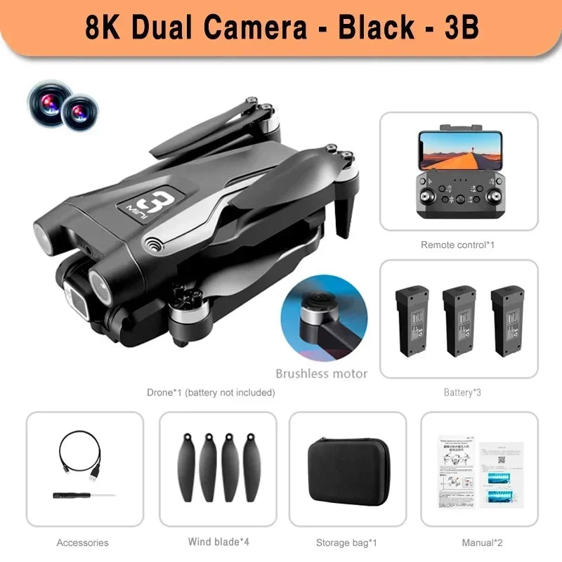 Z908 Pro Max GPS Drone Brushless 8K Dual Camera Optical Flow