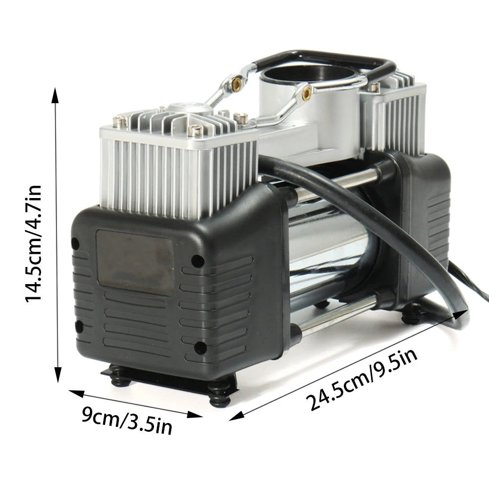 12V Air Compressor Portable Pressure Pump Set Car Mounted Electric Air Pump With Pressure Gauge And Automatic Inflation Pump