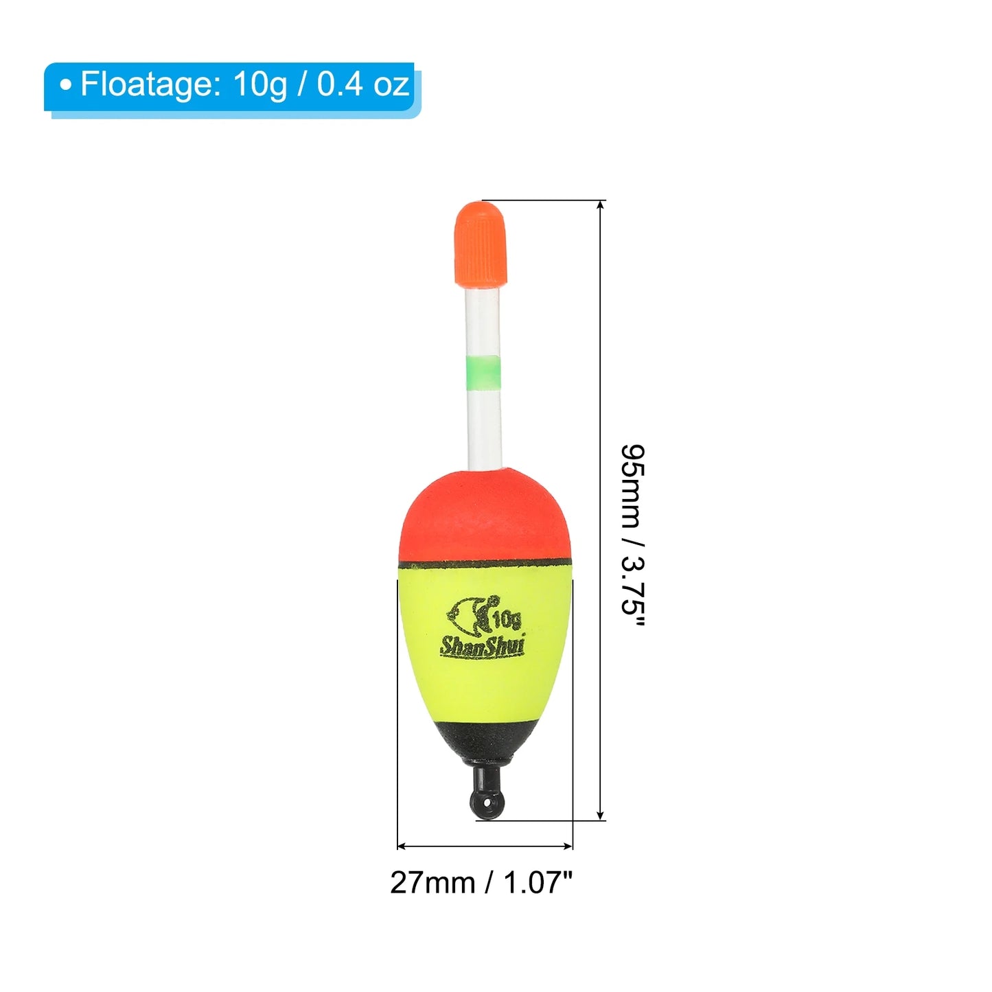 Fishing Bobbers, 10 Pack EVA Fishing Float for Saltwater Freshwater Fishing, Yellow