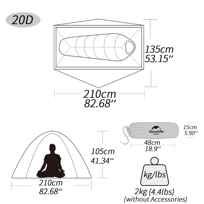 Naturehike 20D Ultralight Single Person Tent Waterproof