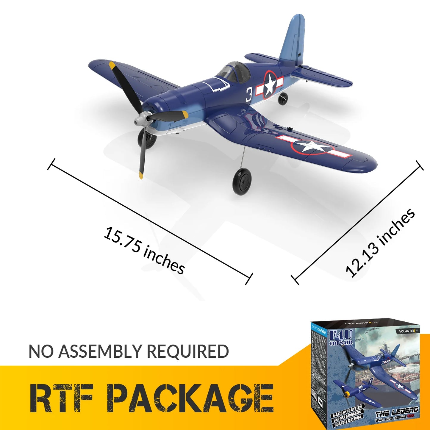 Volantex RC Plane F4U Corsair 4 Channel One Key Aerobatic