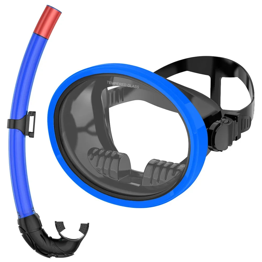 Oval Spearfishing Mask Classic Retro Panoramic View Goggles