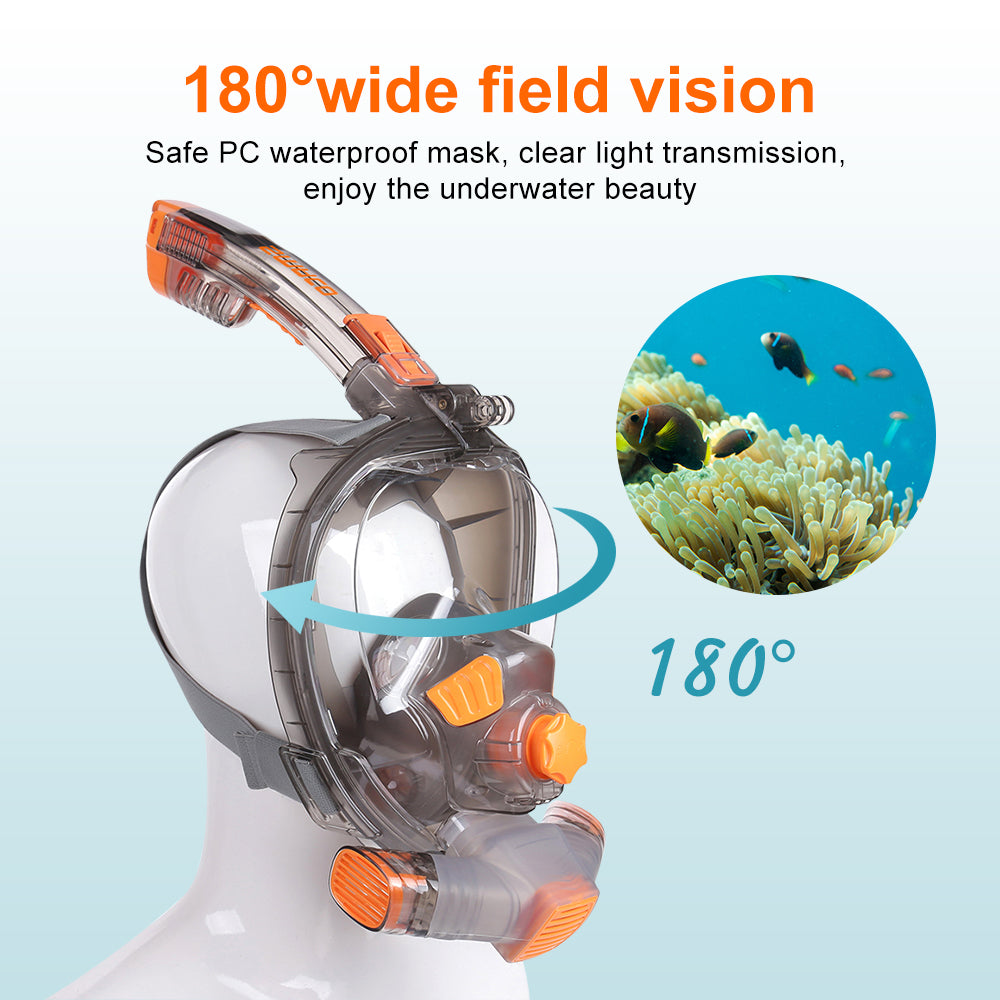Smaco Full Face Snorkel Mask Anti Fog Wide View Diving