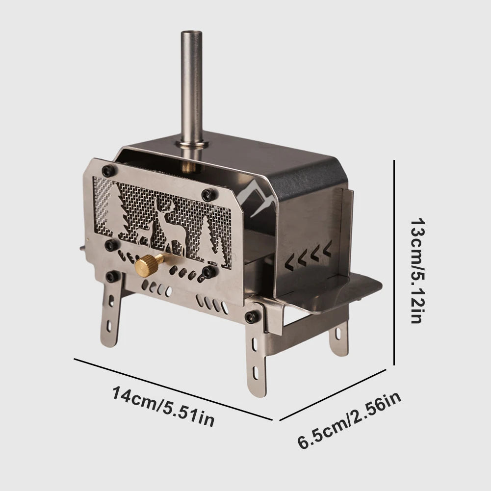 Mini Charcoal Stove Stainless Steel Camping Firewood Stove Rack Desktop Bonfire Stove Incense Burner for Picnic Home Outdoor