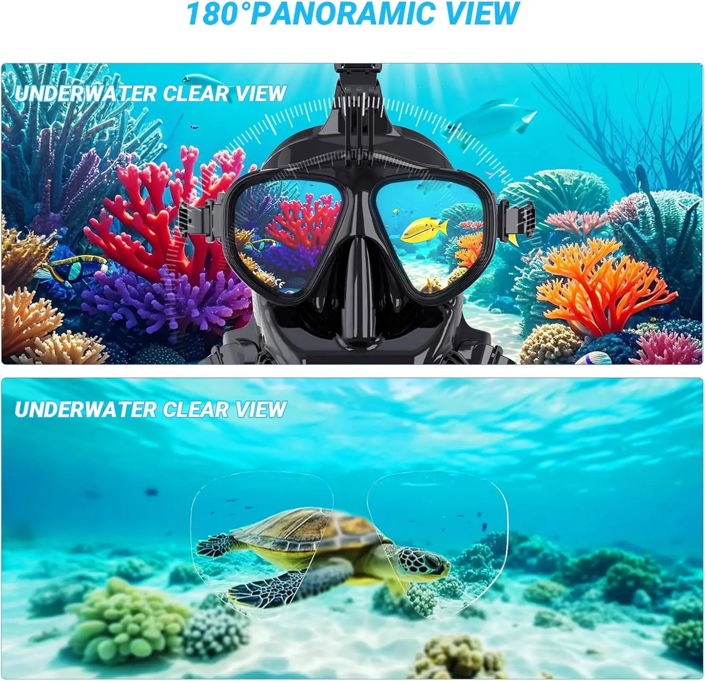 Scuba Mask With Air Tank System 1L Full Face Mask Kit
