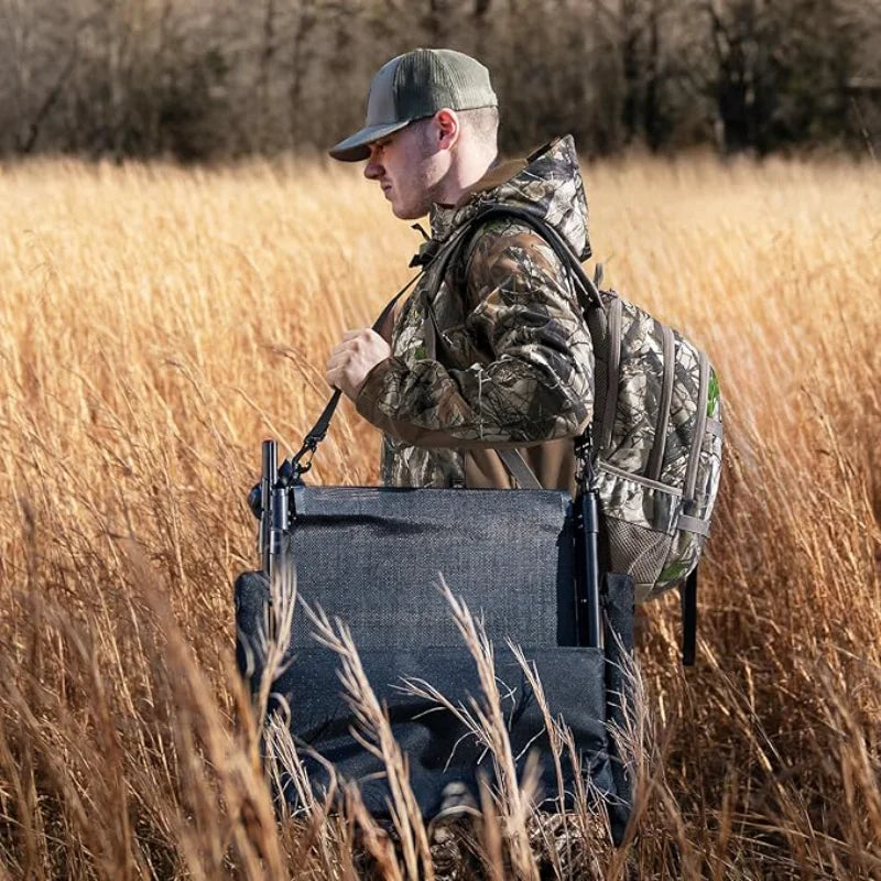 TIDEWE Hunting Chair, 360 Degree Silent Swivel Blind Folding Chair, 4 Legs Adjustable Height Hunting Seats with Armrest