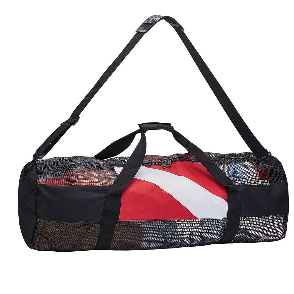 Extra Large Scuba Diving Mesh Tote With Adjustable Strap