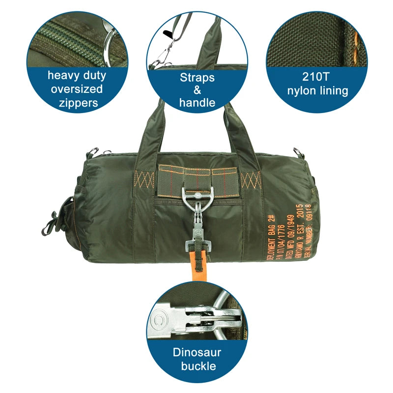 LQARMY Tactical Parachute Duffle Bag 1000D Nylon Crossbody