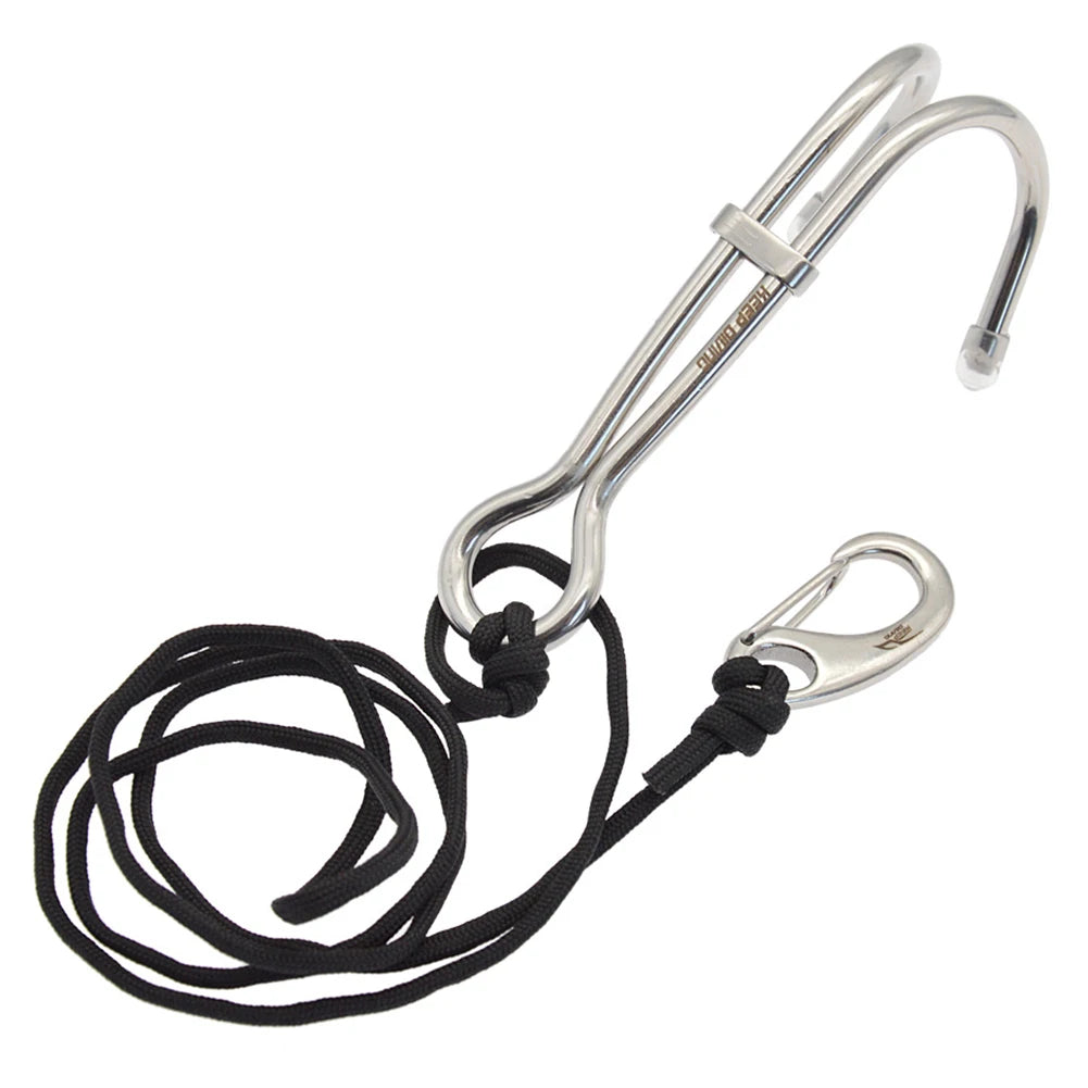 Double Head Diving Drift Reef Hook Stainless Steel Lanyard