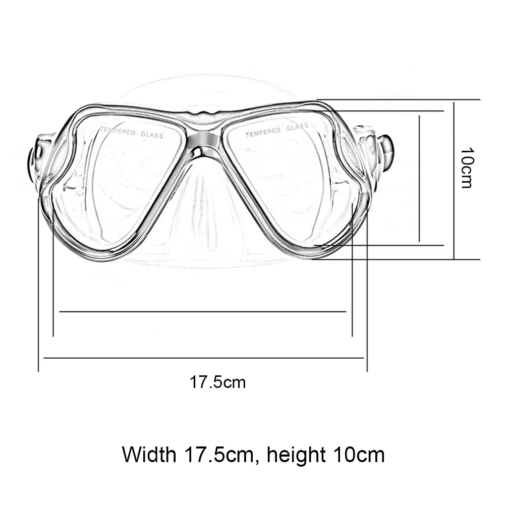 Diving Mirror Breathing Tube Set Silicone Mask For Men Women