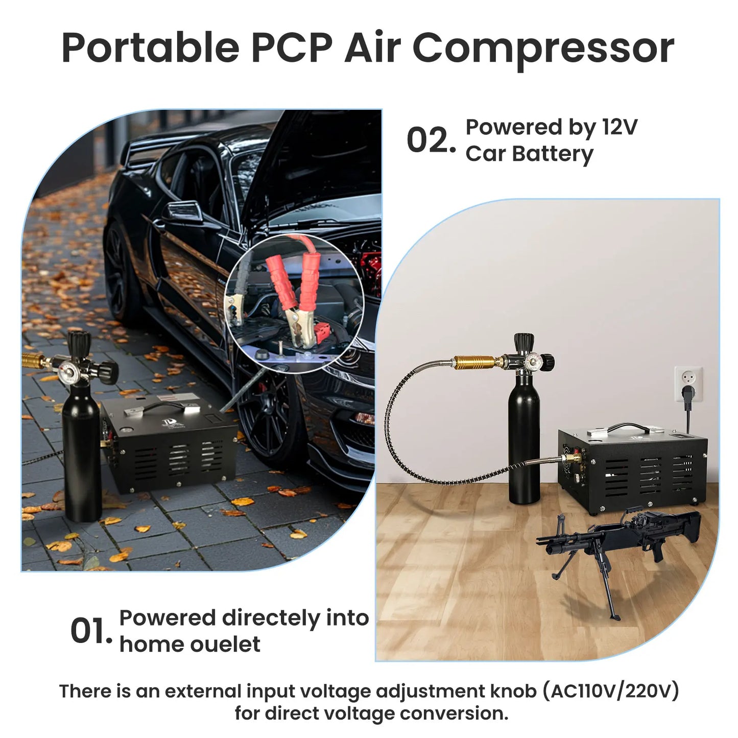 TUDIVING 4500Psi PCP Air Compressor High 12V Car Pump Tank