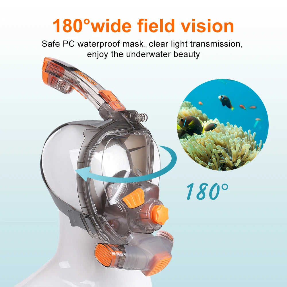 Smaco Full Face Snorkel Mask Anti Fog Wide View Diving