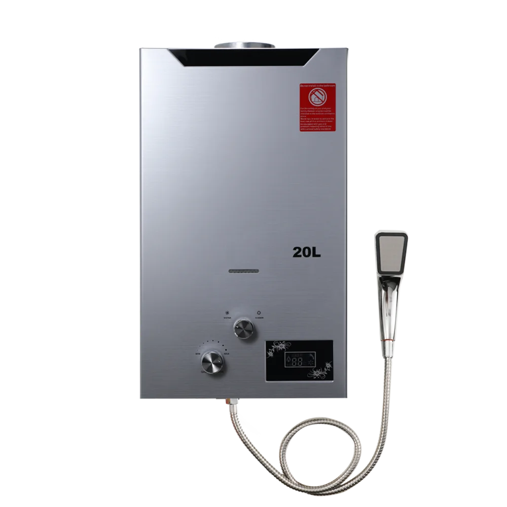 LPG Tankless Water Heater 20L 40KW Camping Shower Head Kit