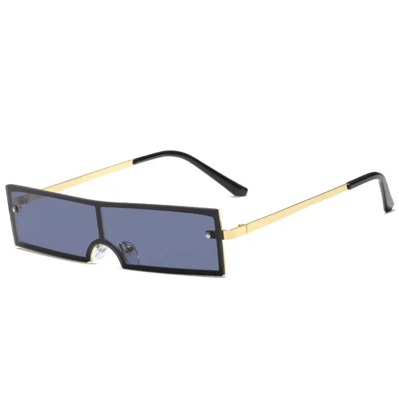 Rectangular Sunglasses Narrow Metal Frame UV400 Unisex