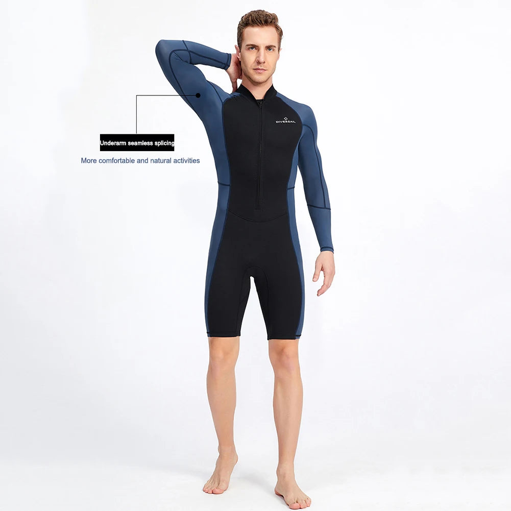 Men Neoprene Diving Suit With Zipper For Snorkeling