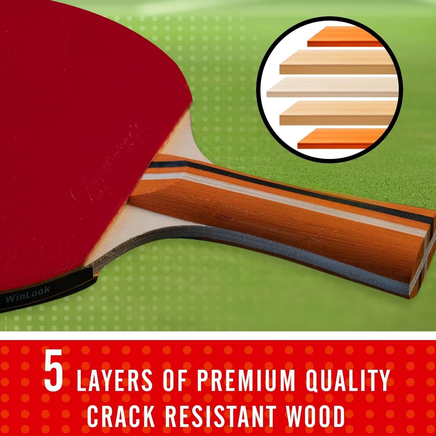 Ping Pong Paddles Sets - Portable Table Tennis Paddle Set with Ping Pong Paddles Professional Case & Ping Pong Balls