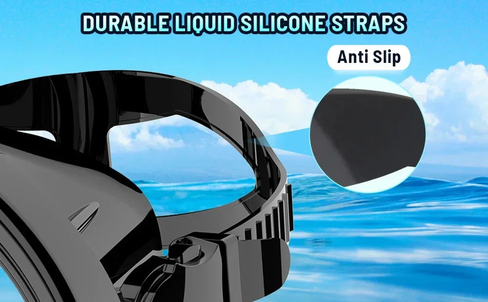 Oval Spearfishing Mask Classic Retro Panoramic View Goggles