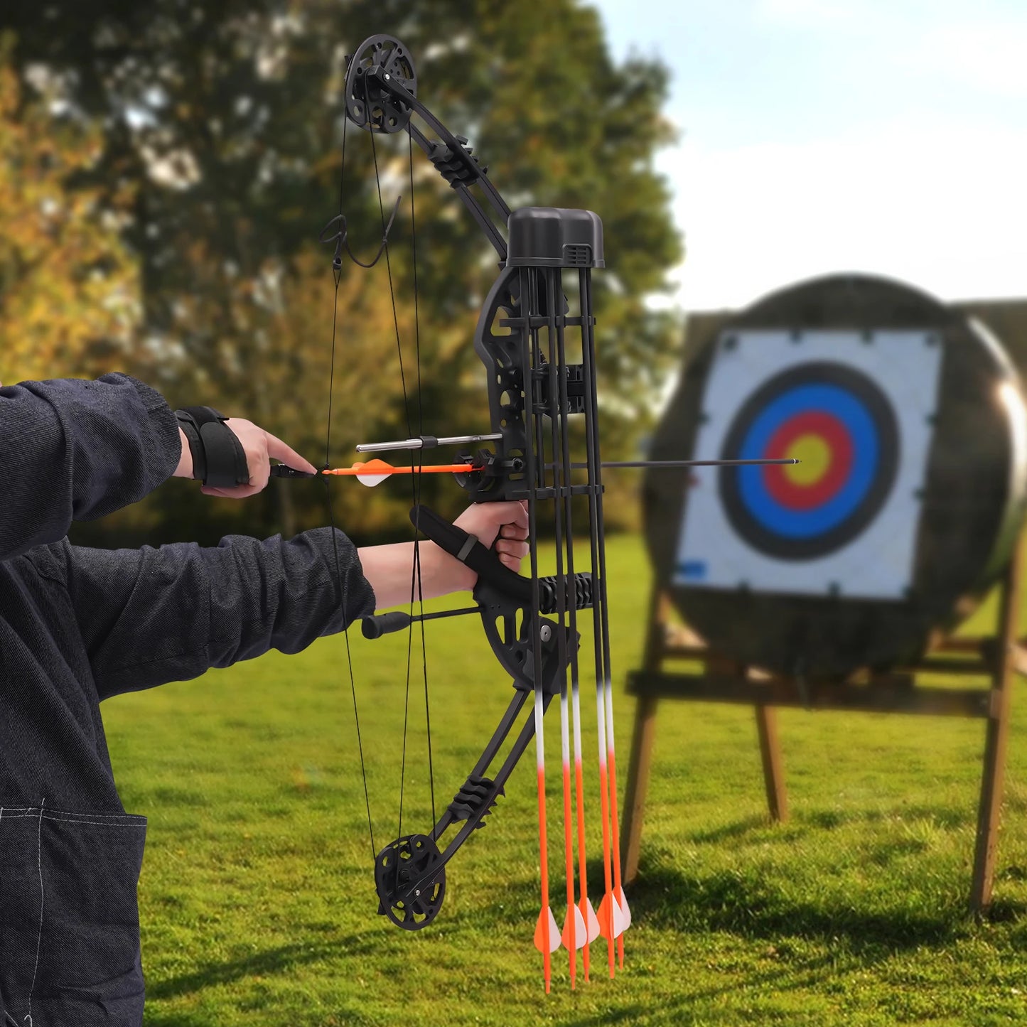 Compound Bow Archery Kit For Beginner 19 30in Draw 30 60Lbs
