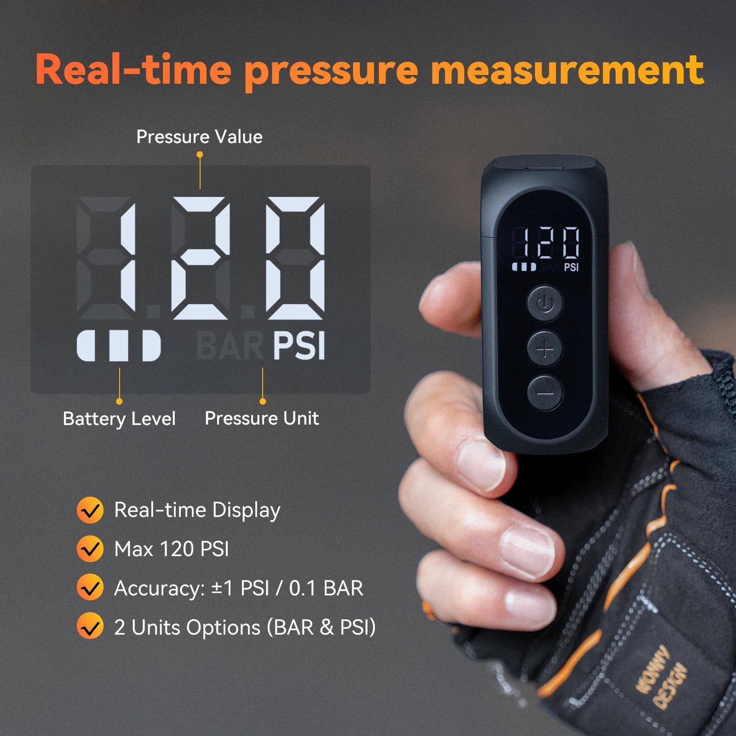 Yanoutway AT1 Pro Mini Electric Tire Inflator With Screen