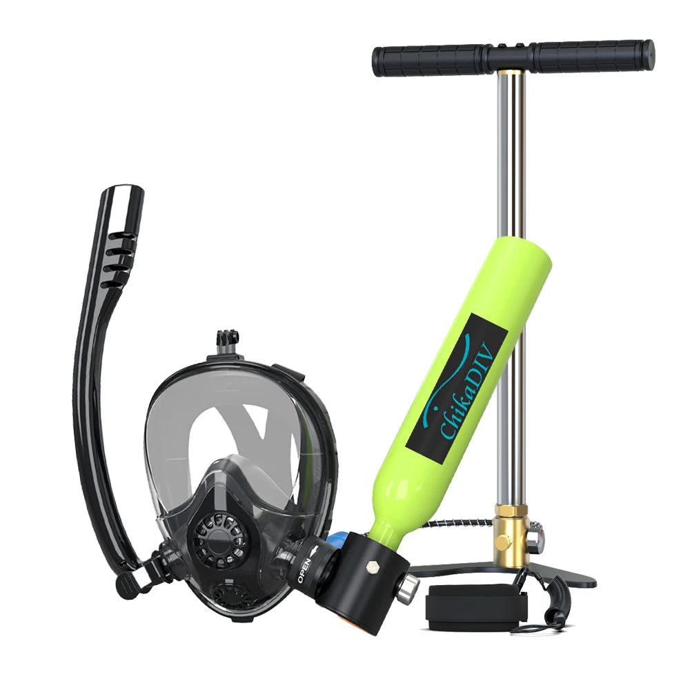 Mini Scuba Tank With Full Face Mask Zero Point Five Liter