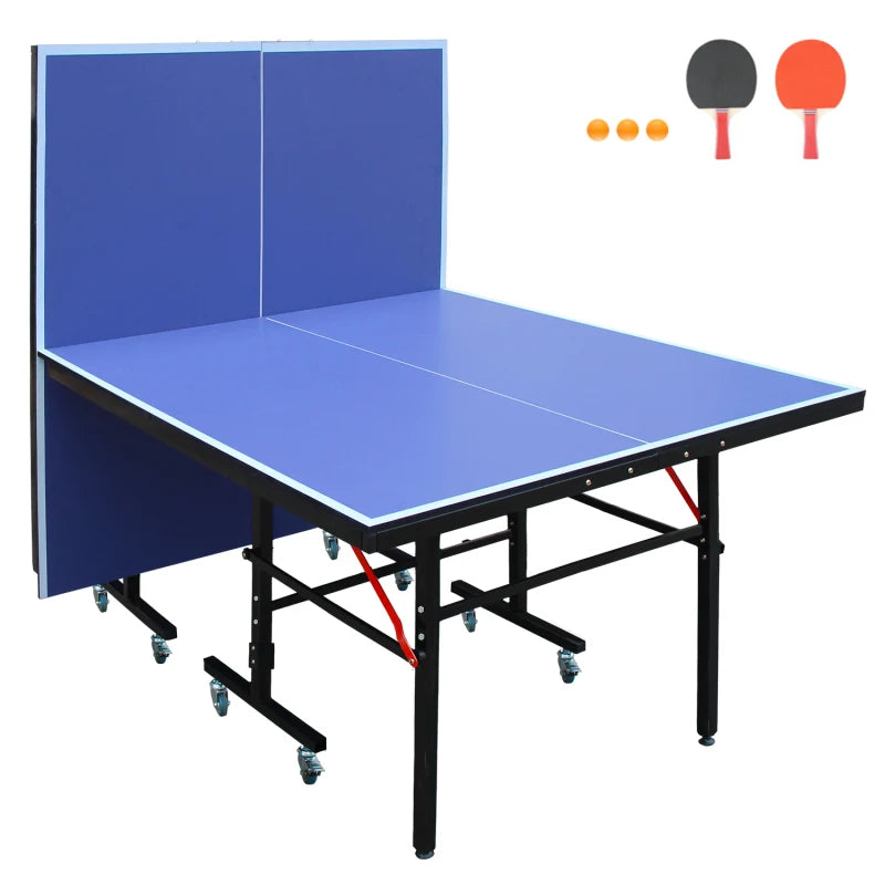 8Ft Mid Size Foldable & Portable Ping Pong Set For Indoor Games With Net 2 Table Tennis Paddles And 3 Balls