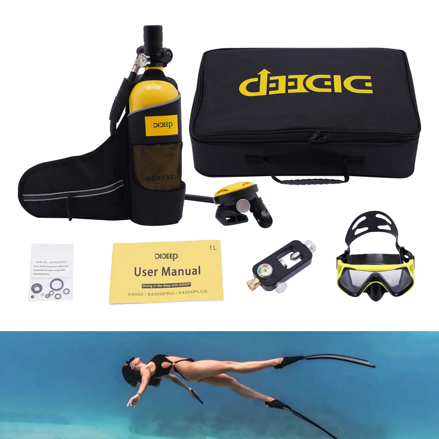 Underwater Breathing Device Mini Scuba Tank 32.8Ft 15 20 Min