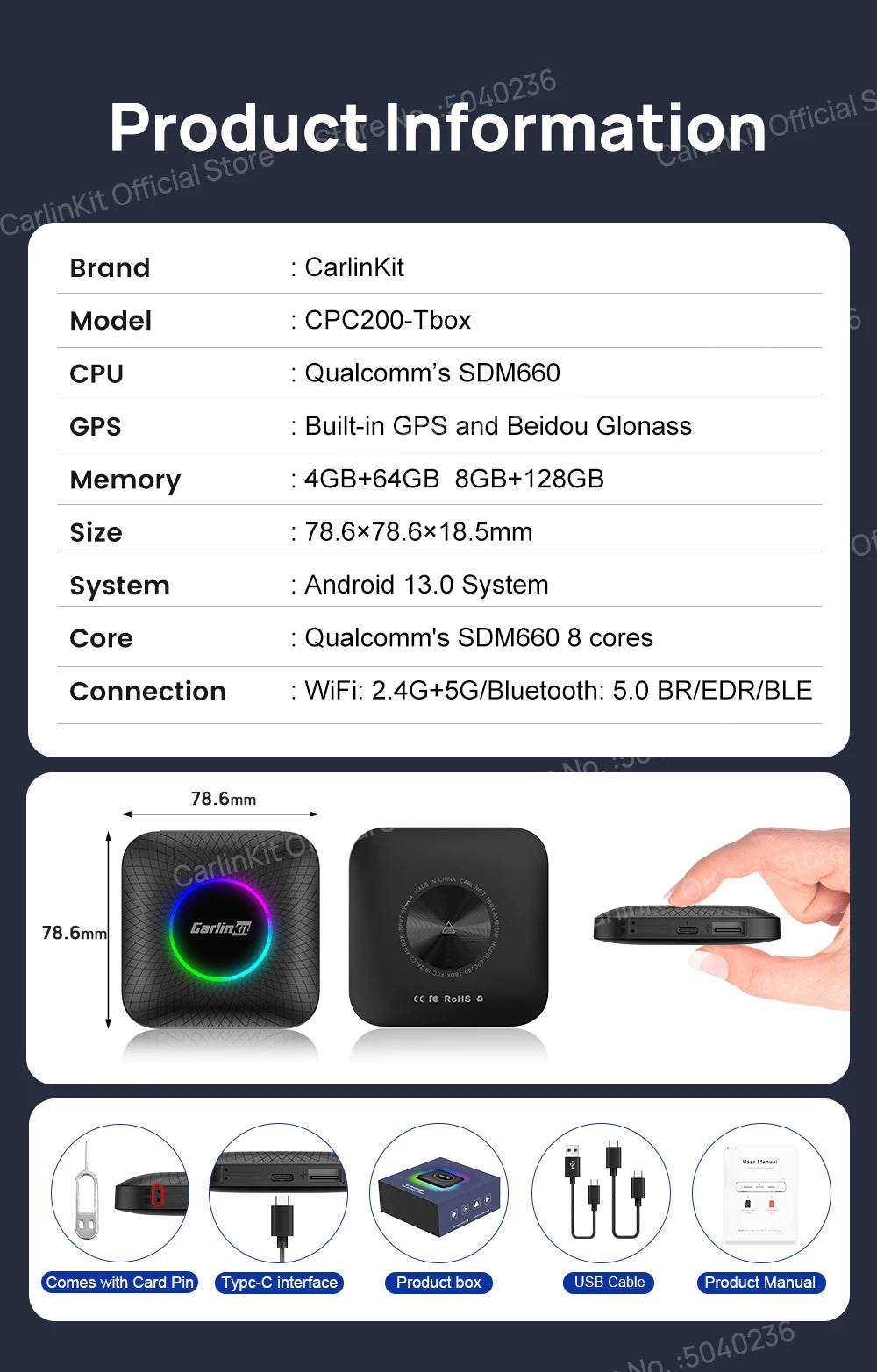 CarlinKit Car Intelligent Systems Wireless Android Auto Wireless CarPlay Smart TV Box For Netflix IPTV Android 13 CarPlay Ai Box