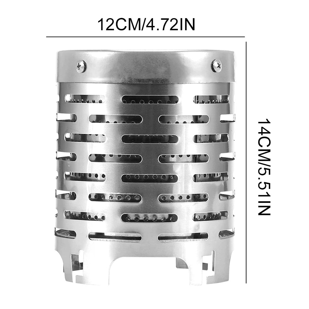 Wear-resistant Mini Heater Stainless Steel Warming Stove Cover Camping Stove Warming Stove Hood for Outdoor Backpacking Hiking