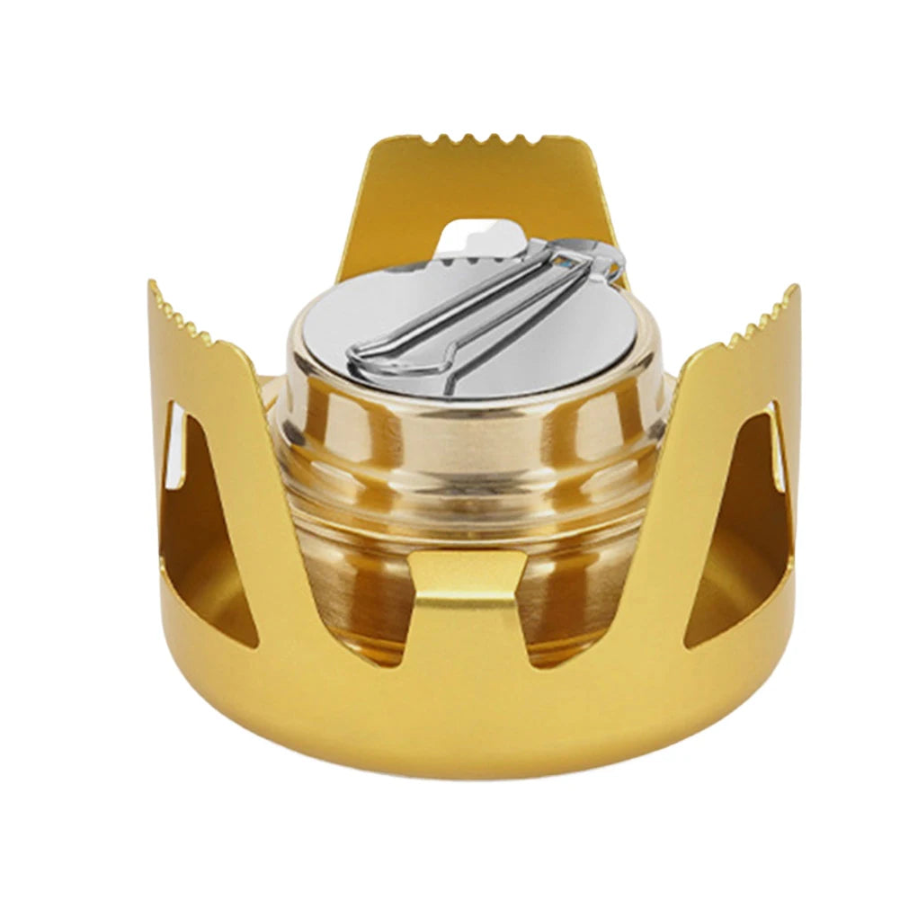 Alcohol Stove Adjustable Firepower Portable Mini Alcohol Stove Aluminum Alloy Bracket 360 Degree Combustion for Outdoor Picnic
