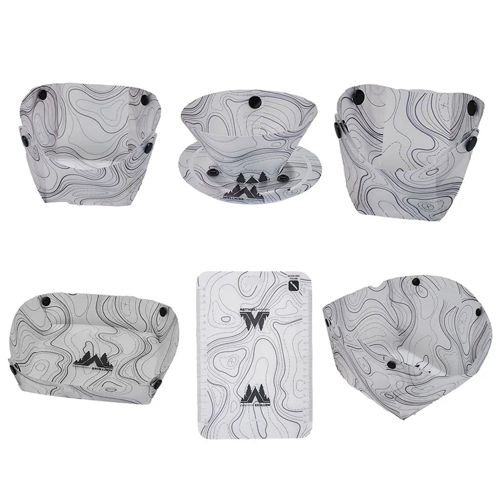 Lightweight Folding Tableware Space Saving Ultra Light Tableware Set Foldable Dinnerware Set for Camping Hiking