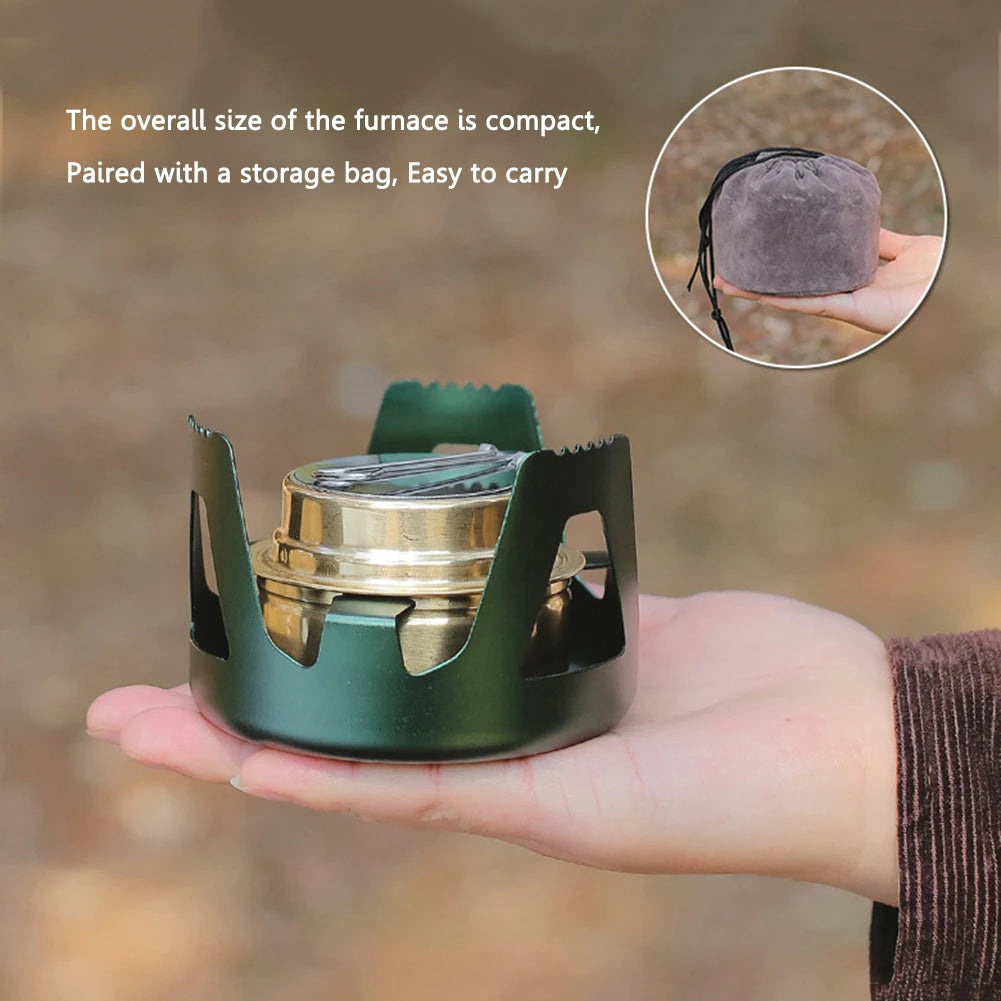 Alcohol Stove Adjustable Firepower Portable Mini Alcohol Stove Aluminum Alloy Bracket 360 Degree Combustion for Outdoor Picnic