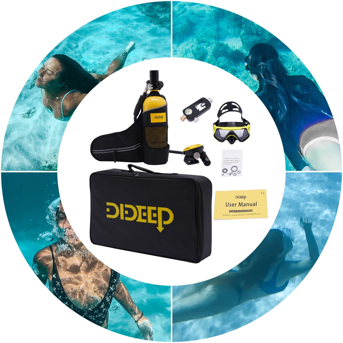 Underwater Breathing Device Mini Scuba Tank 32.8Ft 15 20 Min