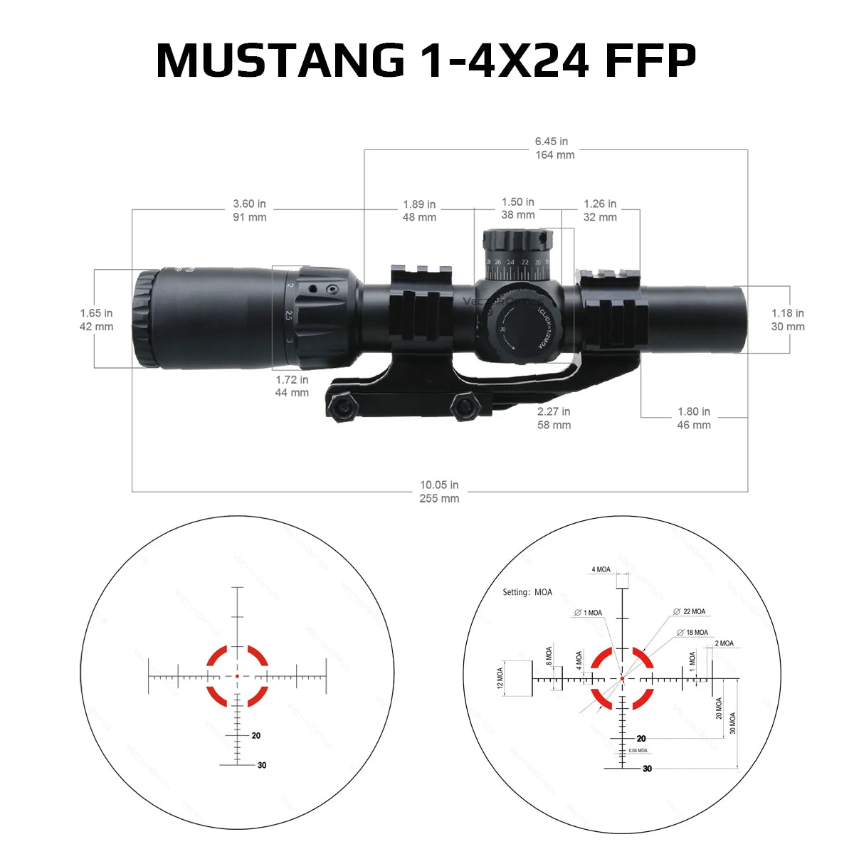 Vector Optics 1-4x24 1-6x24 SFP/FFP LPVO Riflescope For .308 30-06 AR15 Rifles&Airguns Hunting CQB 5 Years Warranty