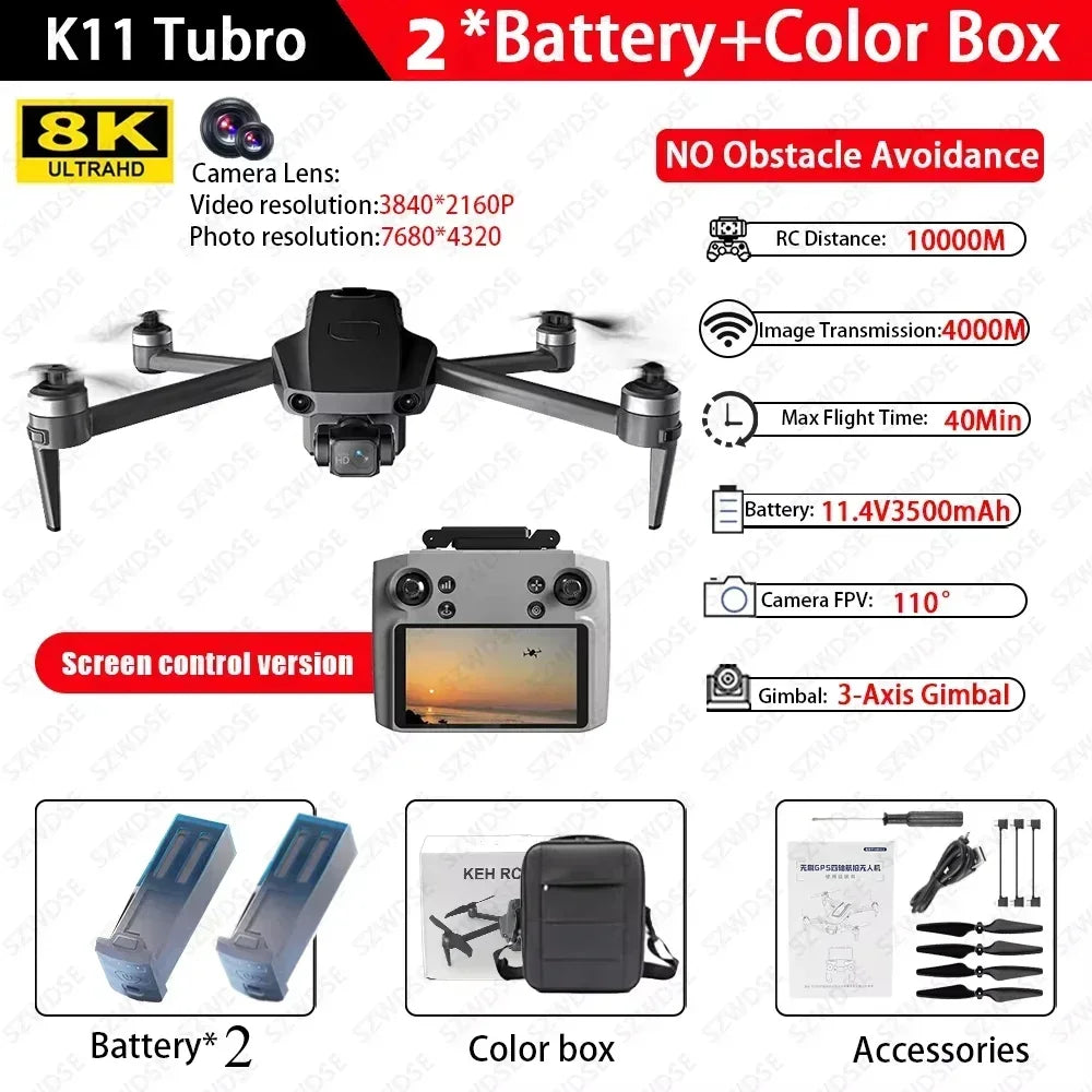 Cole K11 Turbo Drone Aerial 8K HD Dual Camera With Airdrop