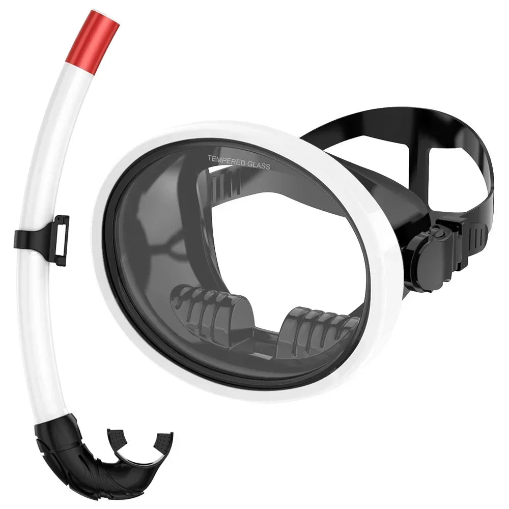 Oval Spearfishing Mask Classic Retro Panoramic View Goggles